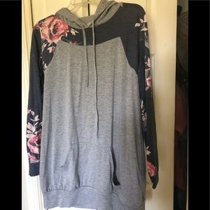 Floral Hooded Sweatshirt